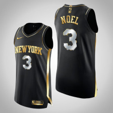 Men's New York Knicks Nerlens Noel #3 Golden Edition Authentic Limited Noel Jersey