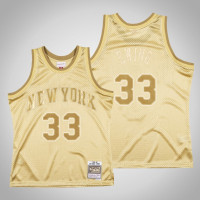 New York Knicks #33 Patrick Ewing Midas SM Limited Edition Gold Jersey