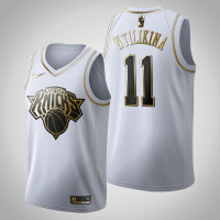New York Knicks Frank Ntilikina #11 Golden Edition White Jersey