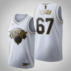 New York Knicks Taj Gibson #67 Golden Edition White Jersey