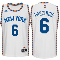 Kristaps Porzingis New York Knicks #6 Hardwood Classics Swingman Home White Jersey
