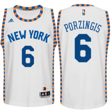 Kristaps Porzingis New York Knicks #6 Hardwood Classics Swingman Home White Jersey