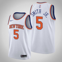 Men's NBA 2018-19 Dennis Smith Jr. New York Knicks #5 Association White Jersey Men's NBA 2018-19 Dennis Smith Jr. New York Knicks #5 Association White Jersey