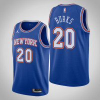 Men's 2020-21 New York Knicks Alec Burks #20 Blue Statement Jersey