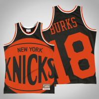 Men's New York Knicks Alec Burks #18 Black Big Face 2.0 Jersey