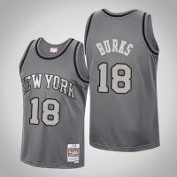 Men's New York Knicks Alec Burks #18 Charcoal Metal Works Jersey Men's New York Knicks Alec Burks #18 Charcoal Metal Works Jersey