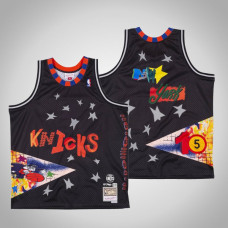 Men's Knicks ASAP Ferg #5 Black NBA Remix Jersey
