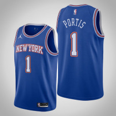 2020-21 New York Knicks Bobby Portis #1 Statement Jordan Brand Blue Jersey