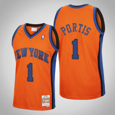 Men's New York Knicks Bobby Portis #1 Orange Reload Hardwood Classics Jersey