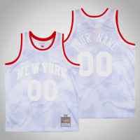 Men's New York Knicks Custom #00 White Cloudy Skies 1991-92 Jersey