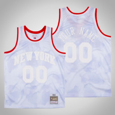 Men's New York Knicks Custom #00 White Cloudy Skies 1991-92 Jersey