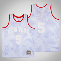 Men's New York Knicks Dennis Smith Jr. #5 White Cloudy Skies 1991-92 Jersey