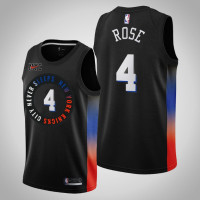 2020-21 New York Knicks Derrick Rose #4 Black City Jersey