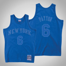 Men's New York Knicks Elfrid Payton #6 Blue Washed Out Jersey