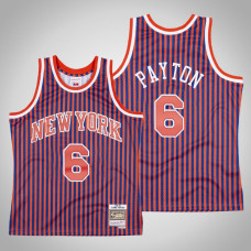 Men's Knicks Elfrid Payton #6 Red Striped Jersey