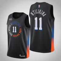 2020-21 New York Knicks Frank Ntilikina #11 Black City Jersey 2020-21 New York Knicks Frank Ntilikina #11 Black City Jersey