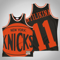 Men's New York Knicks Frank Ntilikina #11 Black Big Face 2.0 Jersey
