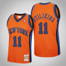 Men's New York Knicks Frank Ntilikina #11 Orange Reload Hardwood Classics Jersey