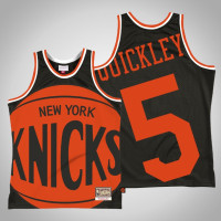 Men's New York Knicks Immanuel Quickley #5 Black Big Face 2.0 Jersey