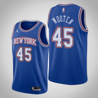 2020-21 New York Knicks Kenny Wooten #45 Statement Jordan Brand Blue Jersey