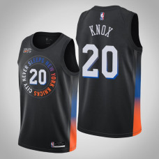 2020-21 New York Knicks Kevin Knox #20 Black City Jersey