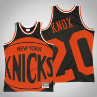 Men's New York Knicks Kevin Knox #20 Black Big Face 2.0 Jersey