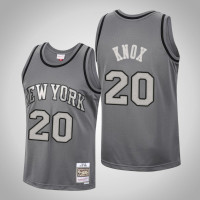 Men's New York Knicks Kevin Knox #20 Charcoal Metal Works Jersey