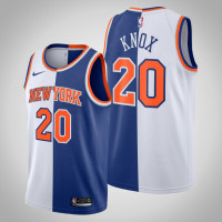 Men's New York Knicks Kevin Knox White Blue Split Edition Big Scorer Jersey