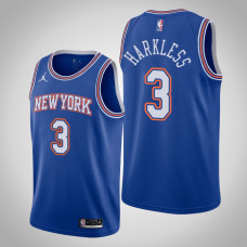 2020-21 New York Knicks Maurice Harkless #3 Statement Jordan Brand Blue Jersey 2020-21 New York Knicks Maurice Harkless #3 Statement Jordan Brand Blue Jersey