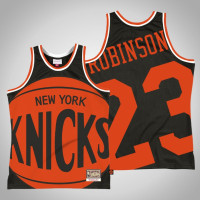 Men's New York Knicks Mitchell Robinson #23 Black Big Face 2.0 Jersey