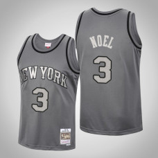 Men's New York Knicks Nerlens Noel #3 Charcoal Metal Works Jersey