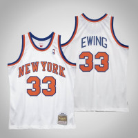 Men's Knicks Patrick Ewing #33 White 1985-86 Hardwood Classics Jersey