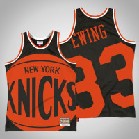 Men's New York Knicks Patrick Ewing #33 Black Big Face 2.0 Jersey