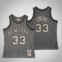 Men's New York Knicks Patrick Ewing #33 Gray Metal Works 1991-92 Hardwood Classics Jersey