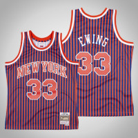 Men's Knicks Patrick Ewing #33 Red Striped Jersey