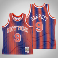 Men's Knicks R.J. Barrett #9 Red Striped Jersey Men's Knicks R.J. Barrett #9 Red Striped Jersey