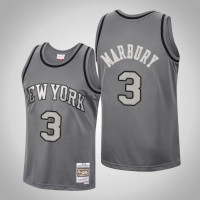 Men's New York Knicks Stephon Marbury #3 Charcoal Metal Works Jersey