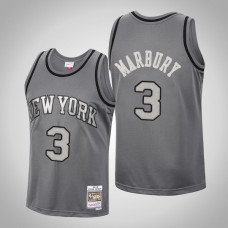 Men's New York Knicks Stephon Marbury #3 Charcoal Metal Works Jersey