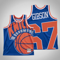 Knicks Taj Gibson #67 Blue Big Face Hardwood Classics Jersey