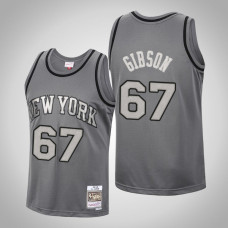 Men's New York Knicks Taj Gibson #67 Charcoal Metal Works Jersey