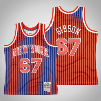 Men's Knicks Taj Gibson #67 Red Striped Jersey Men's Knicks Taj Gibson #67 Red Striped Jersey