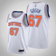 Men's New York Knicks Taj Gibson #67 White Statement Jersey
