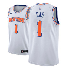 Men's New York Knicks Father's Day No.1 White Swingman Jersey
