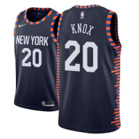 Men's NBA 2018-19 Kevin Knox New York Knicks #20 City Edition Navy Jersey
