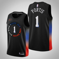 2020-21 New York Knicks Bobby Portis #1 Black City Edition Jersey