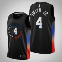 2020-21 New York Knicks Dennis Smith Jr. #4 Black City Jersey