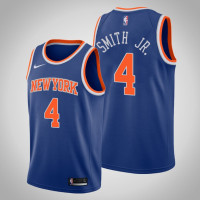 Men's 2020-21 New York Knicks Dennis Smith Jr. #4 Blue Icon Jersey