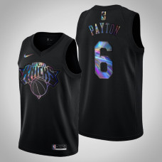 Men's New York Knicks Elfrid Payton #6 Black Iridescent Holographic Limited Edition Jersey