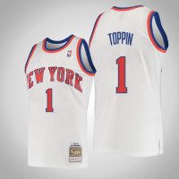 Knicks Obi Toppin Men Hardwood Classics Swingman Jersey White