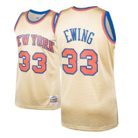 Mitchell & Ness Men Patrick Ewing New York Knicks #33 1991-92 Hardwood Classics Gold Series Swingman Jersey